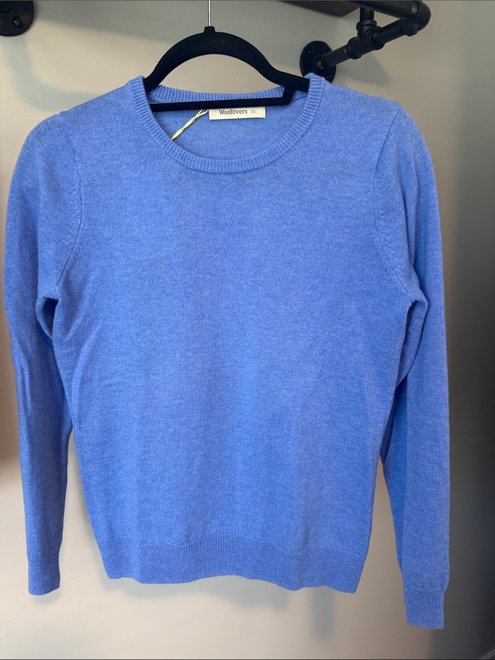 Woolovers Lightweight Merino Extra fine wool Crewneck Sweater in Periwinkle Blue